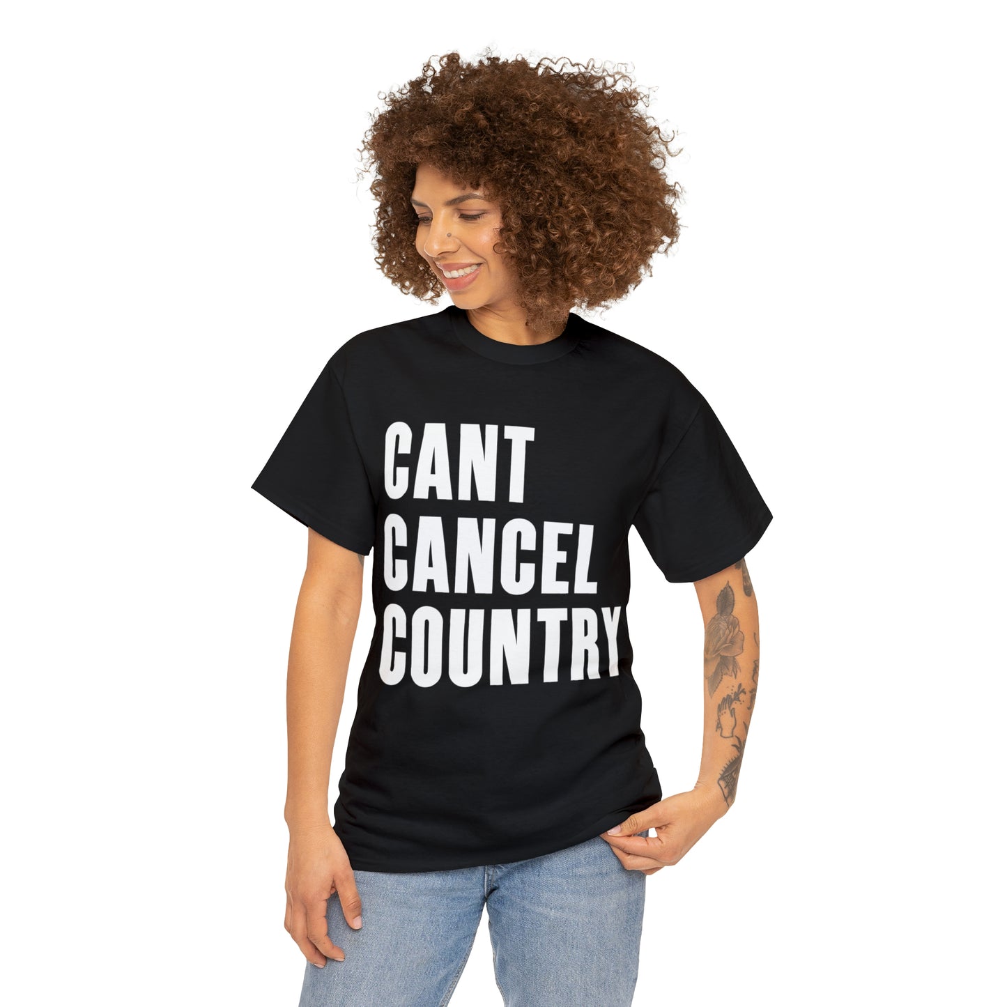 CANT CANCEL COUNTRY Block Letter Tee