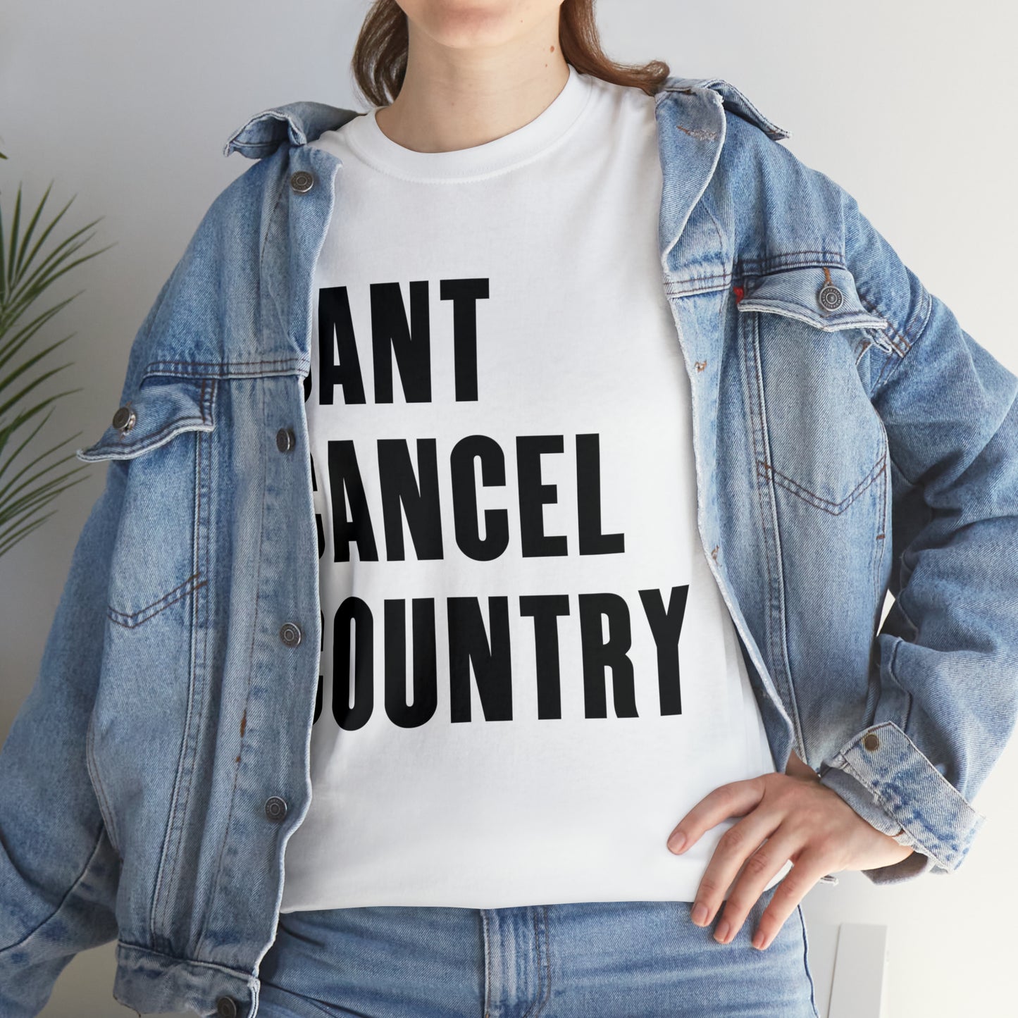 CANT CANCEL COUNTRY Block Letter Tee