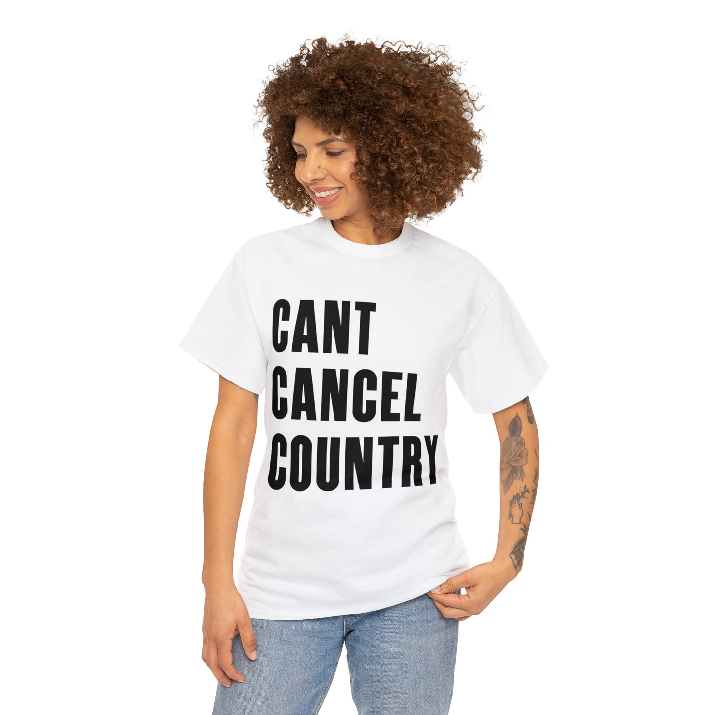 CANT CANCEL COUNTRY Block Letter Tee